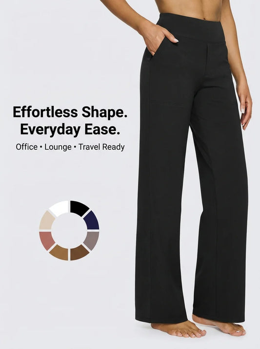 High-Waist Weite Hose — Office Fit,Butt-Lifting