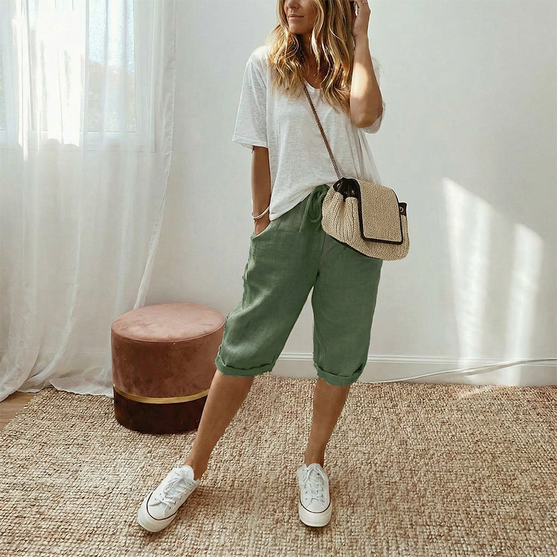 Time-Limited Special🏆Women's Casual Cotton Linen Capris