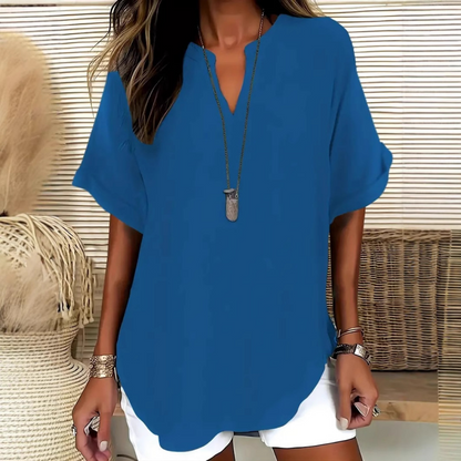 👕Spring Sale 50% OFF👕Fashion Loose Solid Color Short Sleeve Top🌸