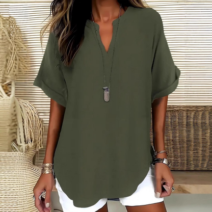 👕Spring Sale 50% OFF👕Fashion Loose Solid Color Short Sleeve Top🌸