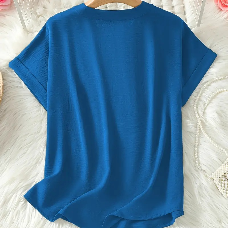 👕Spring Sale 50% OFF👕Fashion Loose Solid Color Short Sleeve Top🌸