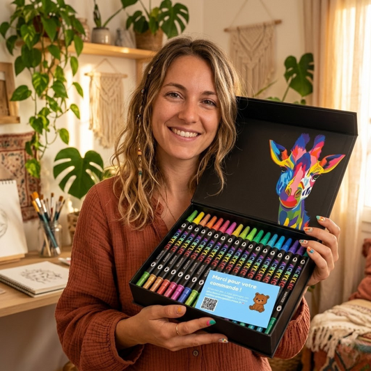 Marqueurs acryliques à double pointe et double couleur