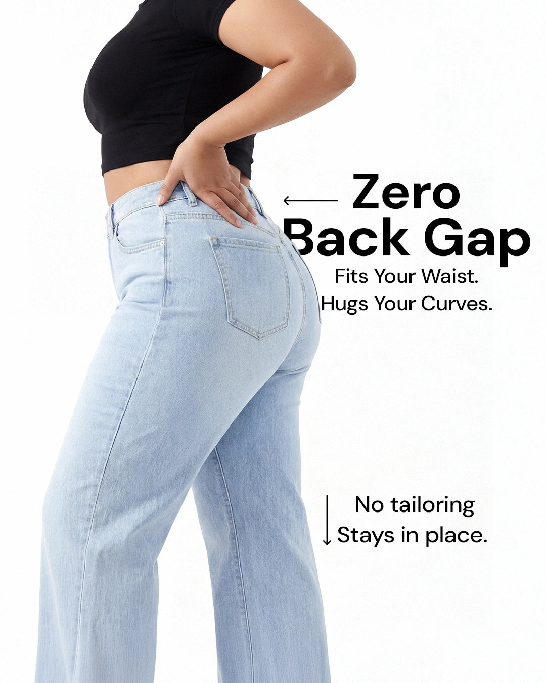 Women's Retro BBL Jeans — Plus Size, Slimming Fit, Straight-Leg, Butt-Lifting