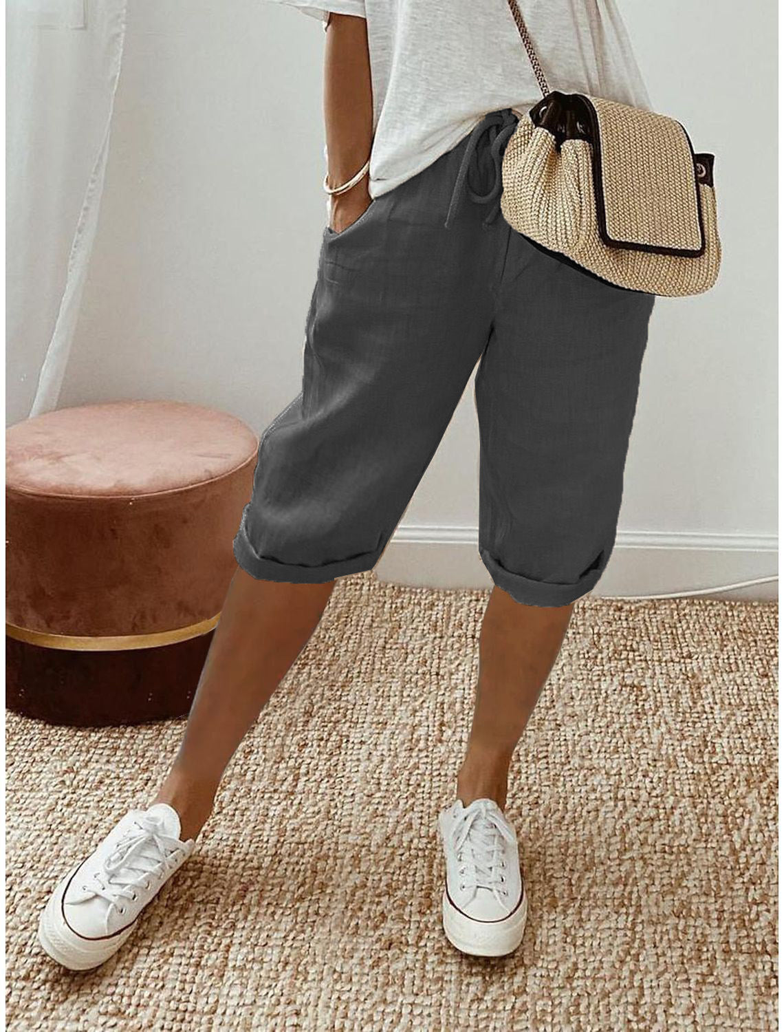 Time-Limited Special🏆Women's Casual Cotton Linen Capris