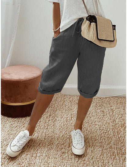 Time-Limited Special🏆Women's Casual Cotton Linen Capris