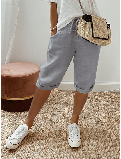 Time-Limited Special🏆Women's Casual Cotton Linen Capris