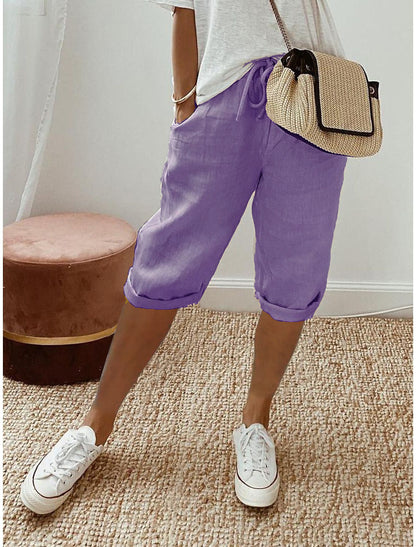 Time-Limited Special🏆Women's Casual Cotton Linen Capris