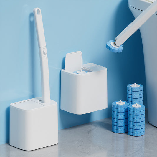 Disposable Toilet Brush Set -with Built-In Cleaner & 60Refills