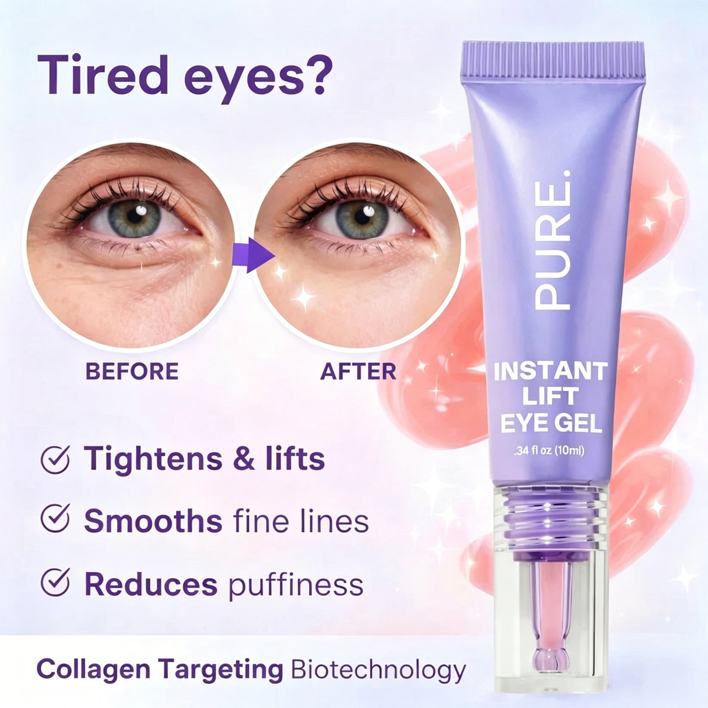 Final 3 Hours: 60%OFF🔥 Instant Lift Eye Gel for Puffiness, Bags & Dark Circles