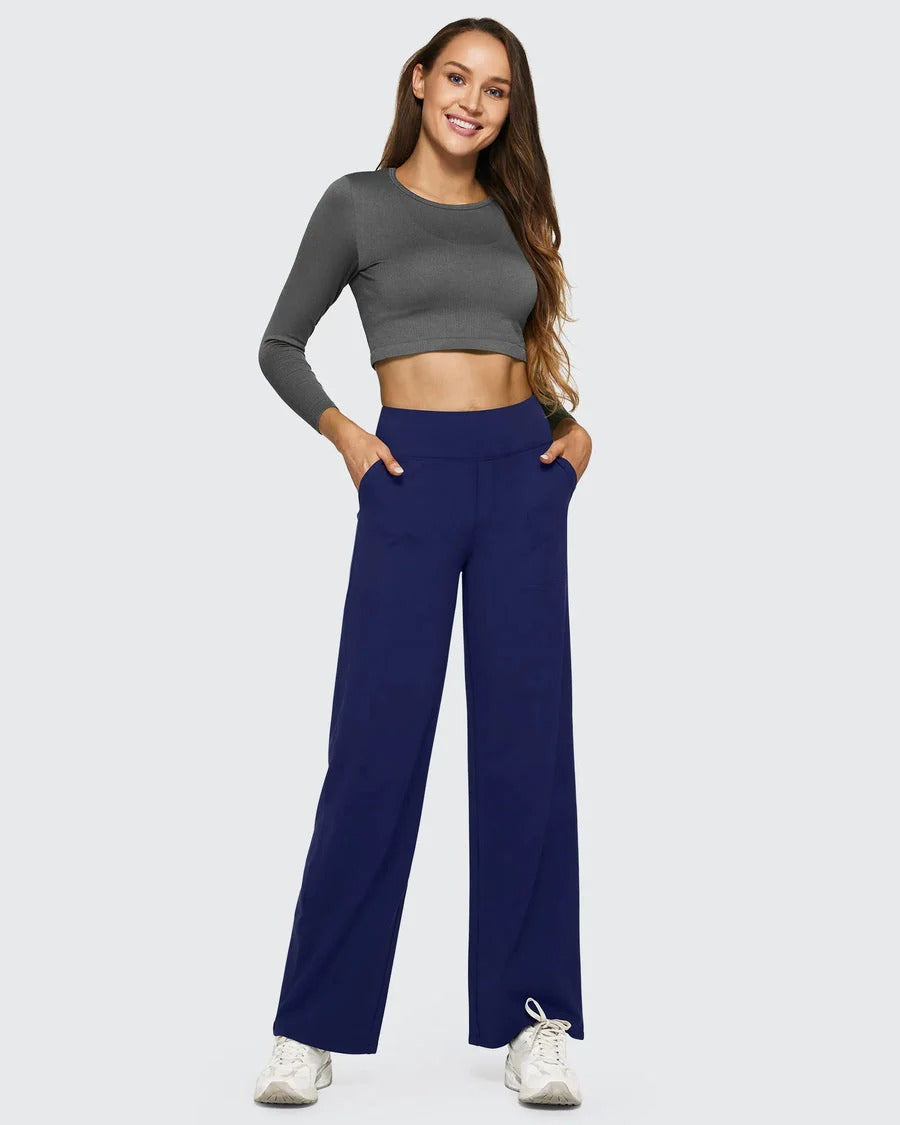 High-Waist Weite Hose — Office Fit，Butt-Lifting