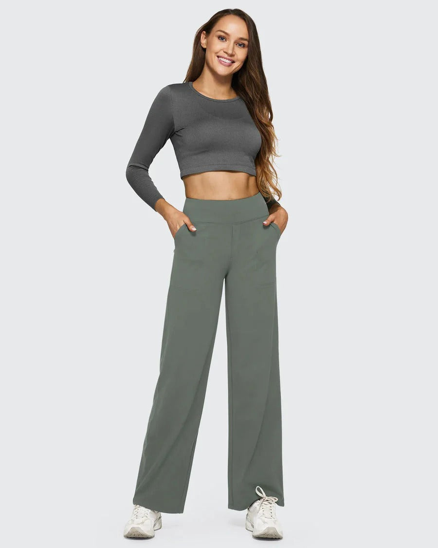 High-Waist Weite Hose — Office Fit，Butt-Lifting
