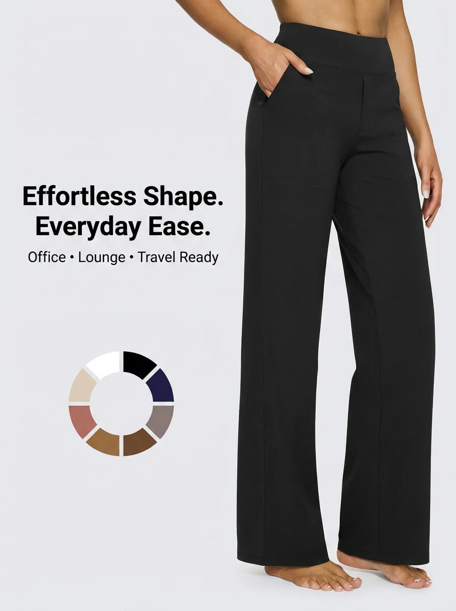 High-Waist Weite Hose — Office Fit，Butt-Lifting