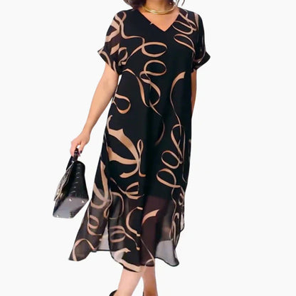 Midi dress with artistic print