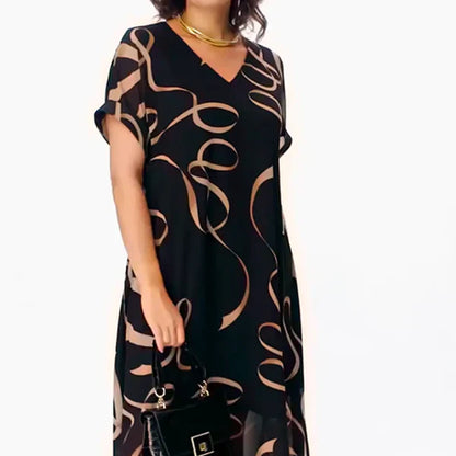 Midi dress with artistic print