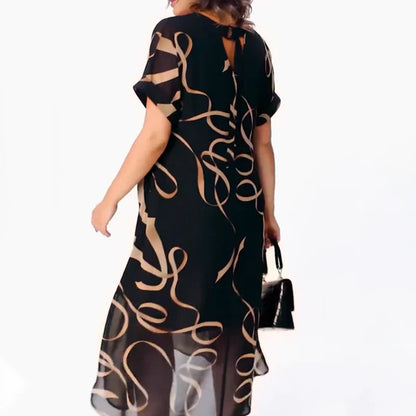 Midi dress with artistic print