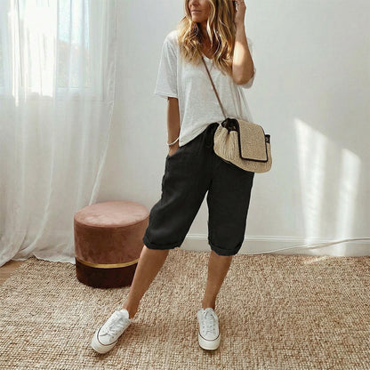 Time-Limited Special🏆Women's Casual Cotton Linen Capris