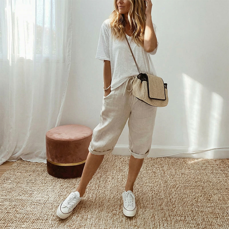 Time-Limited Special🏆Women's Casual Cotton Linen Capris