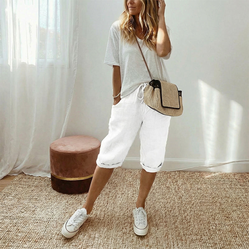 Time-Limited Special🏆Women's Casual Cotton Linen Capris